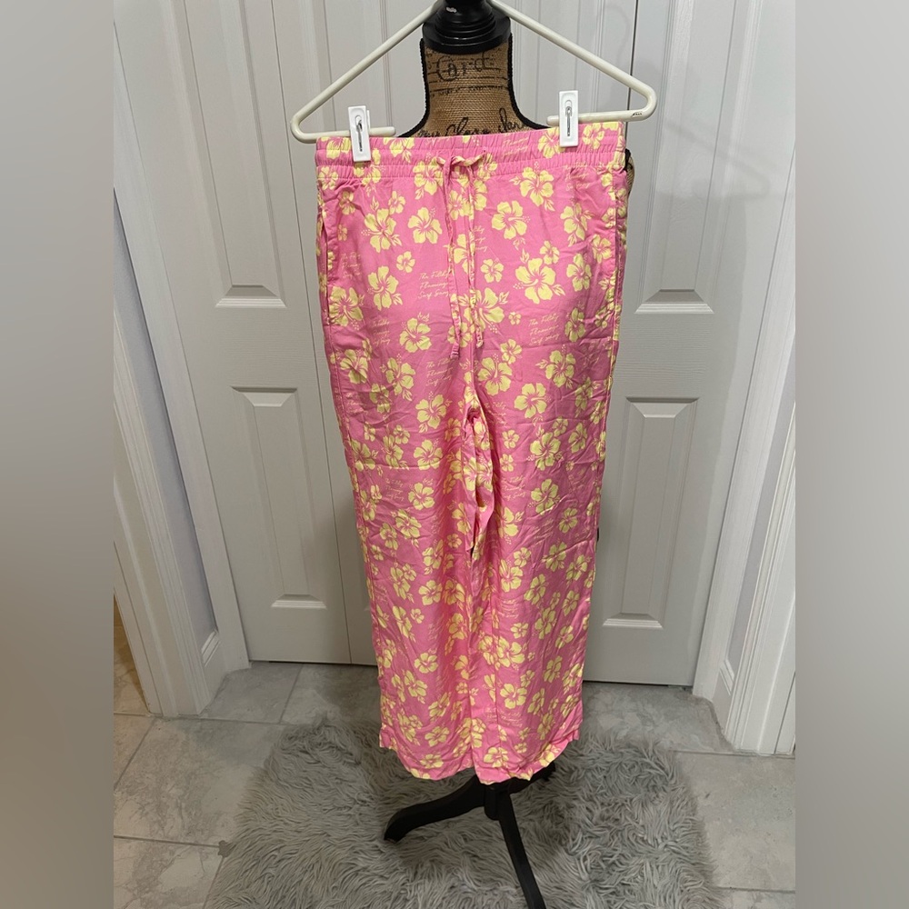 Duvin Pink Floral Women's Beach Pants Sz XS